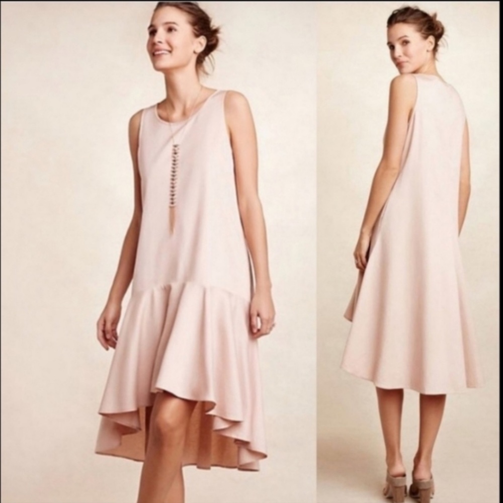 Anthropologie Maeve Camellia Drop Waist Ruffle Dress